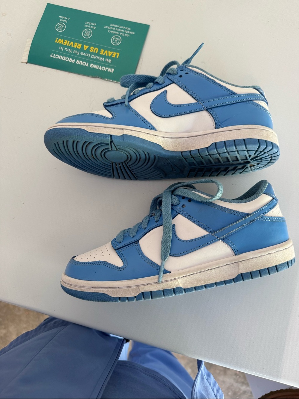 Nike dunks Kids Low-Top Sneakers in Light Blue and White - Picture 2 of 4